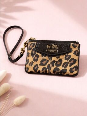Coach leopard print wristlet